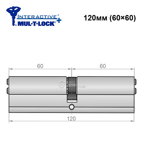Циліндр MUL-T-LOCK MTL600/Interactive+ MOD 120 (60*60) (модульний) нікель сатин - Фото №5