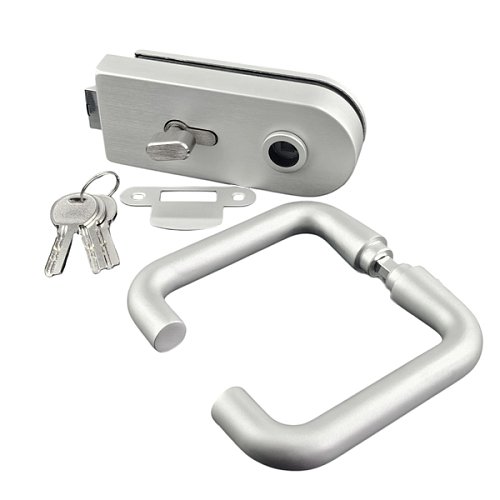 Комплект замка GLASS-M-TECH G2012 накладной для стеклянных дверей (стекло-стена) двухсторонний серый - Фото №2