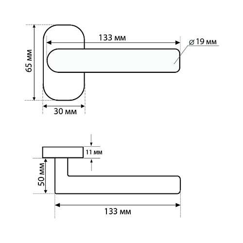 Ручки на розеті ABARO Lido MM овальна розета нержавіюча сталь  - Фото №8