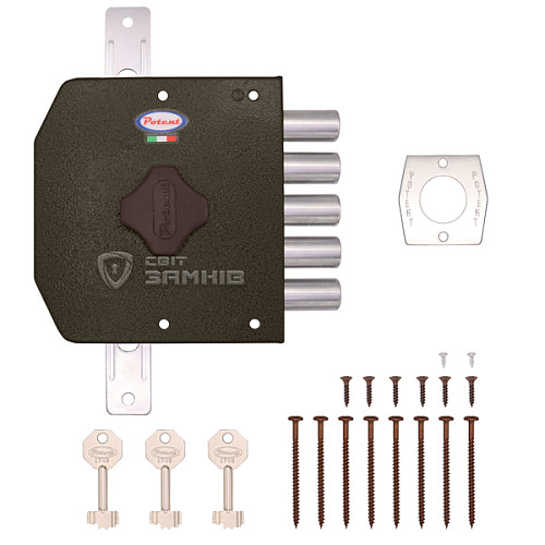 Замок накладной POTENT 495 (BS60мм) левый 3 ключа - Фото №5