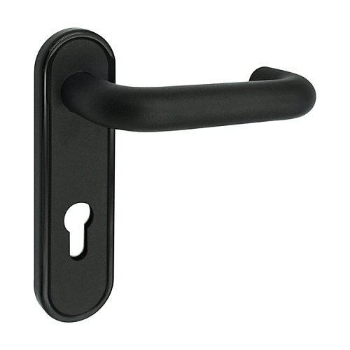 Ручка на планке для врезной антипаники CISA 07076.26 нажимная 72 мм черная - Фото №1