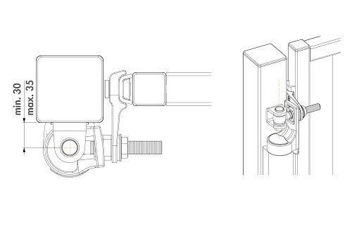 Дотягувач для хвіртки LOCINOX Rhino з монтажем на петлю сірий - Фото №5