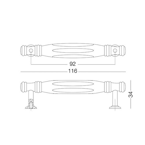 Ручка для мебели MVM D-1018 92 мм MAB матовая античная бронза - Фото №3