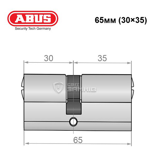 Цилиндр ABUS X12R 65 (30*35) никель сатин - Фото №5