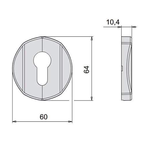 Накладка на сердцевину CISA 07076.70 для врезной антипаники круглая черный - Фото №4