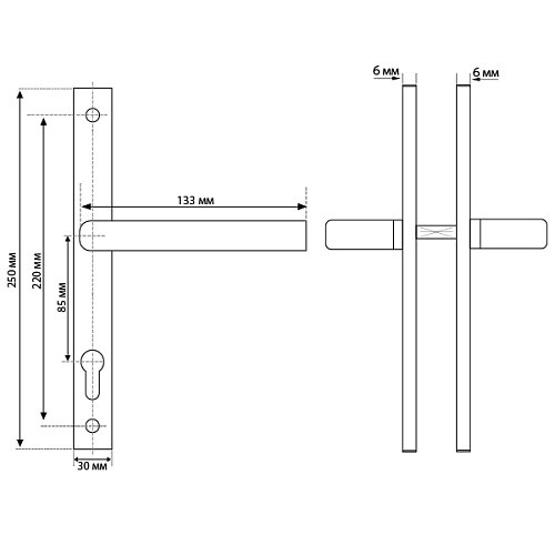 Ручки на планці ABARO Monaco MM антрацит - Фото №7