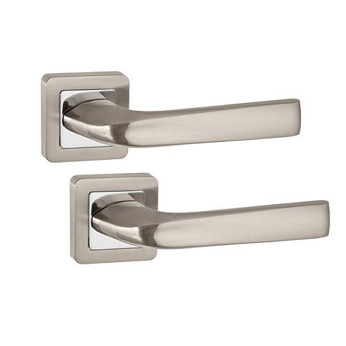 Ручки на розеті PUNTO Saturn (QR) SN/CP матовий нікель/хром - Фото №1