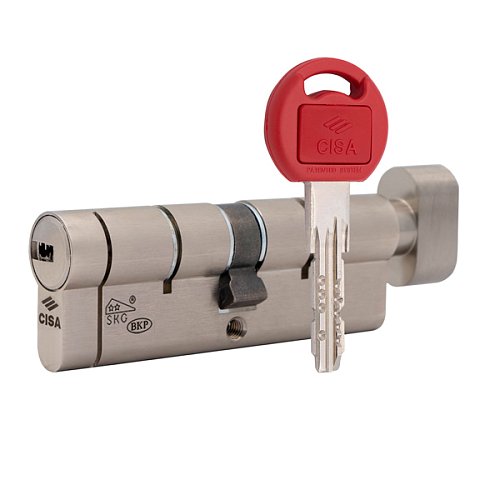 Цилиндр CISA Astral Tekno PRO 80T (30*50T) никель матовый 5 ключей - Фото №1