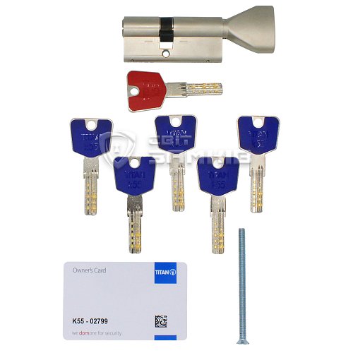 Циліндр TITAN K55 105T (40*65T) нікель сатин - Фото №5