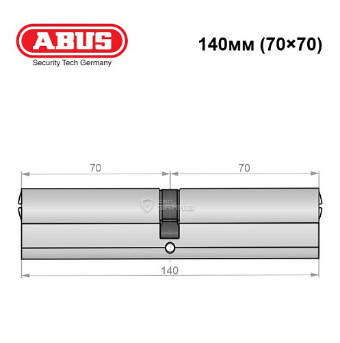 Циліндр ABUS X12R 140 (70*70) нікель сатин - Фото №5