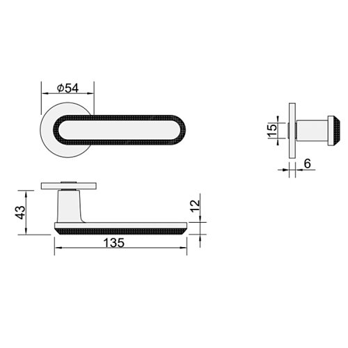 Ручки на розеті GAVROCHE Plutonium Z33 антична бронза - Фото №5