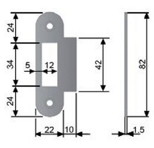 Зворотня планка AGB Mediana Evolution з рівним відбійником хром - Фото №2