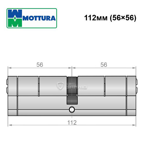 Циліндр MOTTURA Champions Pro 112 (56*56) матовий хром - Фото №7