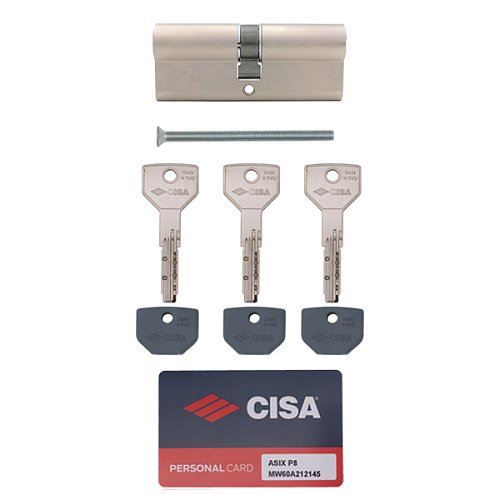 Цилиндр CISA ASIX P8 70 (35*35) никель матовый 3 ключа - Фото №7