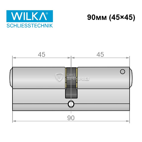 Цилиндр WILKA 1400 C Premium 130 90 (45*45) никель - Фото №7