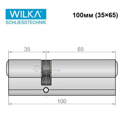 Циліндр WILKA 1400 A 100 (35*65) нікель - Фото №7