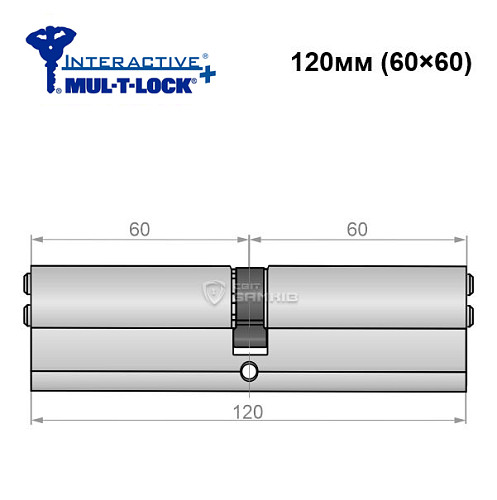 Циліндр MUL-T-LOCK MTL600/Interactive+ 120 (60*60) нікель сатин - Фото №5