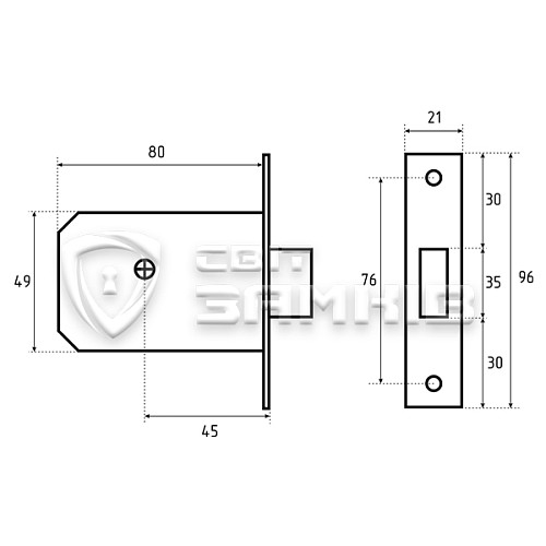Механізм замка CLASS 156F (900 AF) (BS45мм) CP хром - Фото №5