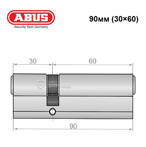 Циліндр ABUS S60P 90 (30*60) нікель - Фото №6
