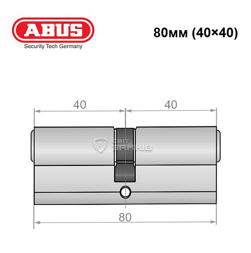 Циліндр ABUS S60P 80 (40*40) нікель - Фото №6