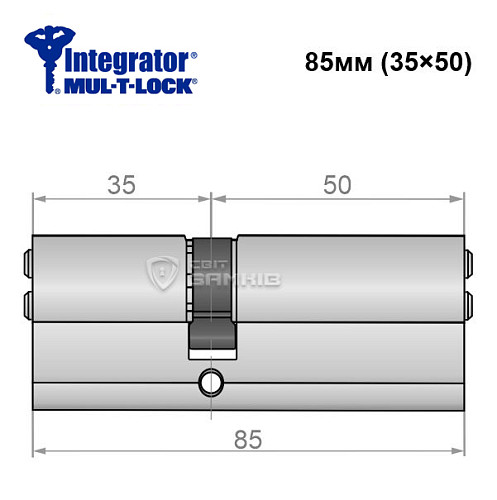 Цилиндр MUL-T-LOCK Integrator 85 (35*50) никель сатин - Фото №5