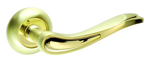 Ручки на розетте KEDR R10.064-AL SB/PB матовое золото/золото - Фото №2