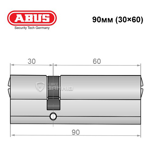 Циліндр ABUS X12R 90 (30*60) нікель сатин - Фото №5