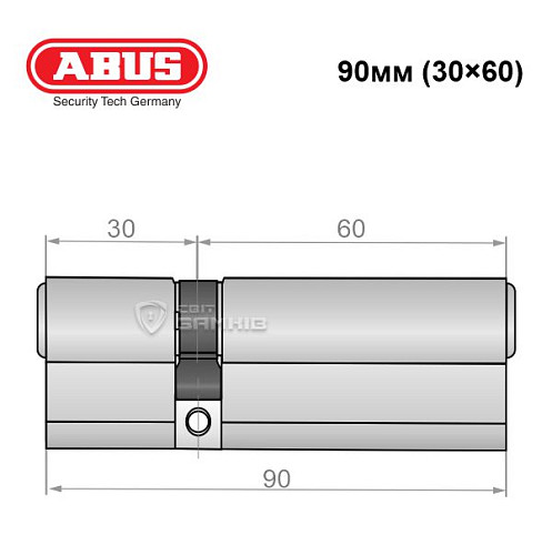 Циліндр ABUS Integral MX (модульний) 90 (30*60) нікель - Фото №6