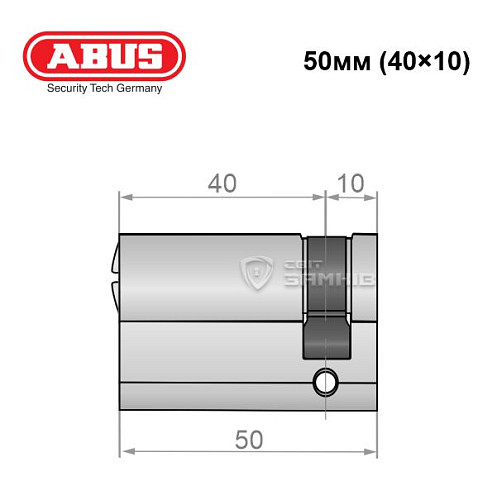 Циліндр половинка ABUS X12R 50 (40*10) нікель сатин 5 ключів - Фото №5