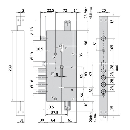 Механизм замка CISA 57986 ALPS двухсистемный (BS67,5*85мм) цилиндр+сувальдный с перекодировкой - Фото №7