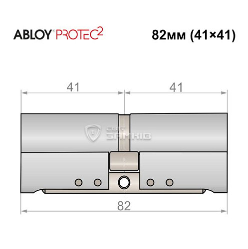 Циліндр ABLOY Protec2 82 (41*41) хром полірований - Фото №4