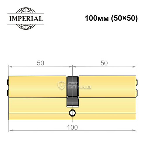 Цилиндр IMPERIAL 100 (50*50) полированная латунь - Фото №4