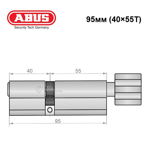Циліндр ABUS Integral MX (модульний) 95T (40*55T) нікель - Фото №7