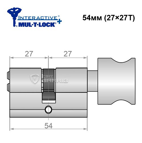 Цилиндр MUL-T-LOCK MTL600/IInteractive+ 54T (27*27T) никель сатин - Фото №6