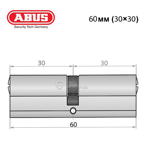 Цилиндр ABUS X12R 60 (30*30) никель сатин - Фото №5