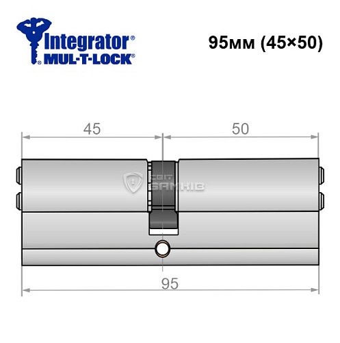 Цилиндр MUL-T-LOCK Integrator 95 (45*50) никель сатин - Фото №5