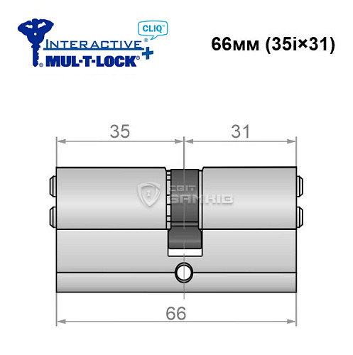 Циліндр MUL-T-LOCK MTL600/Interactive+ CLIQ 66 (35i*31) нікель сатин - Фото №6
