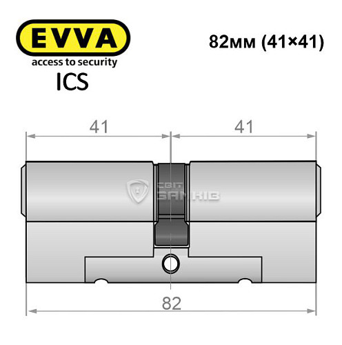Цилиндр EVVA ICS +82 (41*41) никель сатин - Фото №6