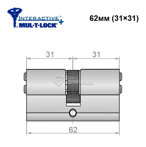 Цилиндр MUL-T-LOCK MTL600/Interactive+ 62 (31*31) никель сатин - Фото №5