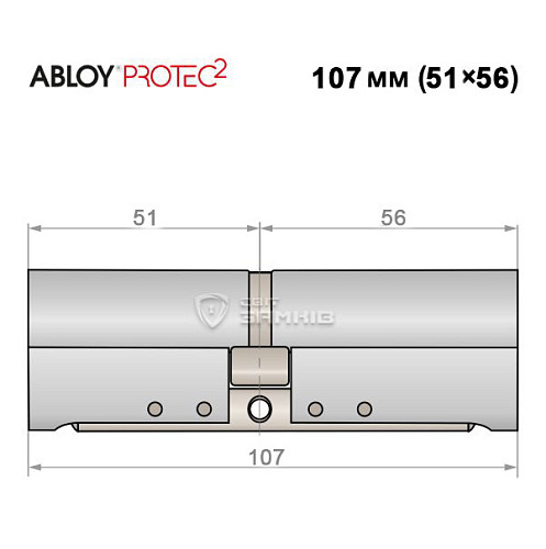 Циліндр ABLOY Protec2 107 (51*56) хром полірований - Фото №4