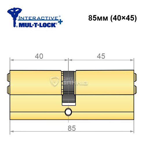 Циліндр MUL-T-LOCK MTL600/Interactive+ 85 (40*45) латунь - Фото №5