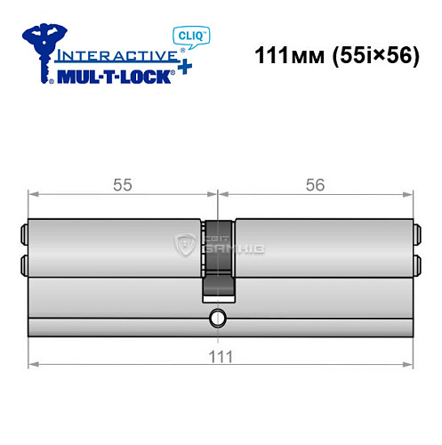 Циліндр MUL-T-LOCK MTL600/Interactive+ CLIQ 111 (55i*56) нікель сатин - Фото №6