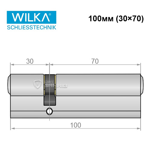 Циліндр WILKA 1400 A 100 (30*70) нікель - Фото №7