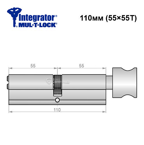 Цилиндр MUL-T-LOCK Integrator 110T (55*55T) никель сатин - Фото №6