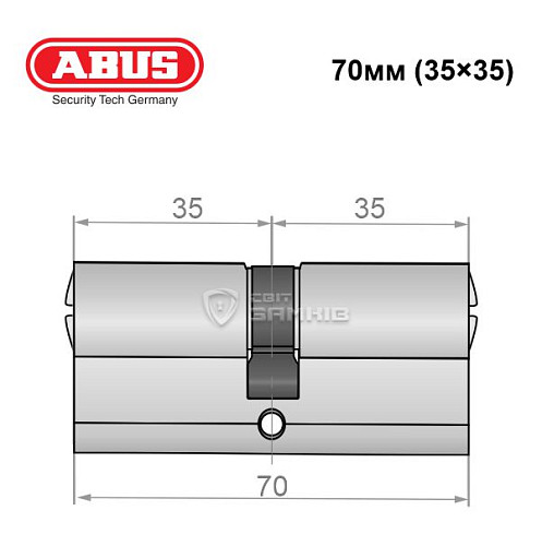 Цилиндр ABUS X12R 70 (35*35) никель сатин - Фото №5