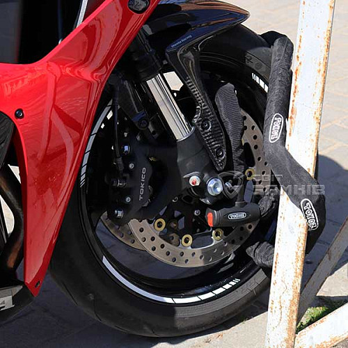 Замок для мотоцикла TOKOZ Moto Black з ланцюгом 200см 2 ключа - Фото №8