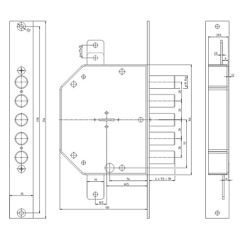 Механізм замка CR 2101 MRX DX 5/116 (BS63мм) лівий - Фото №9