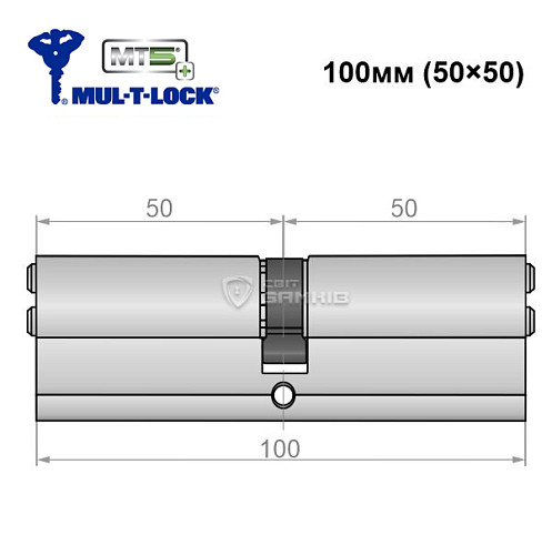 Циліндр MUL-T-LOCK MTL800/MT5+ 100 (50*50) нікель сатин - Фото №5