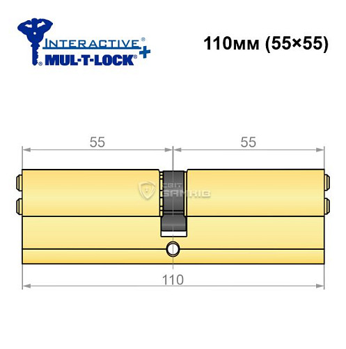 Циліндр MUL-T-LOCK MTL600/Interactive+ 110 (55*55) латунь - Фото №5