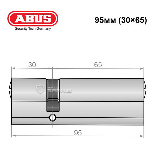 Цилиндр ABUS X12R 95 (30*65) никель сатин - Фото №5